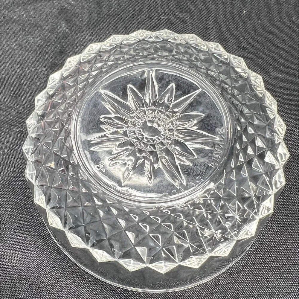 Vintage ARCOROC~ 5 pc Set ~Clear Glass France Diamant Salad Berry Serving Bowls